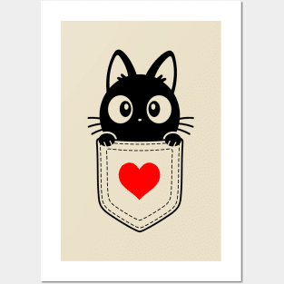 Cat in pocket Posters and Art